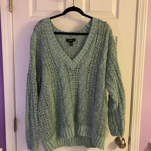 Chunky Knit Turquoise Sweater